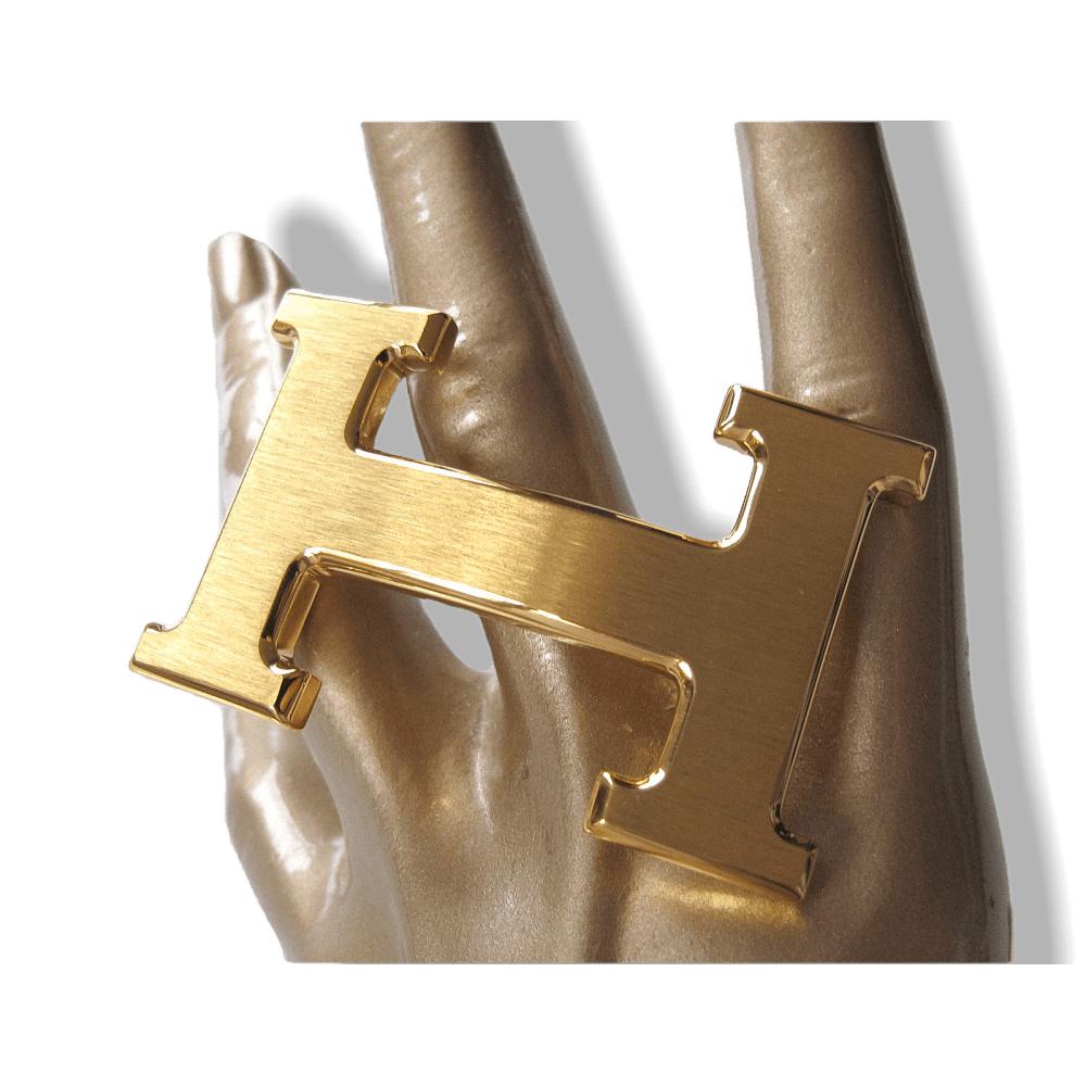 Hermes Plated Brushed Gold Buckle H 32 mm, New! - poupishop