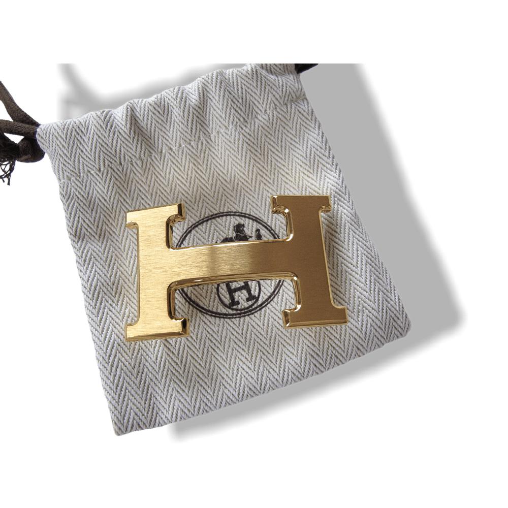 Hermes Plated Brushed Gold Buckle H 32 mm, New! - poupishop