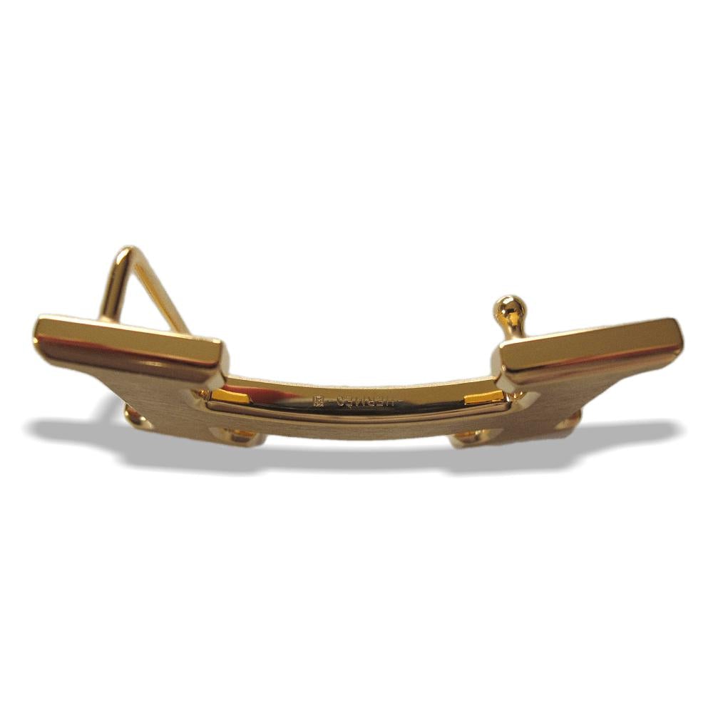 Hermes Plated Brushed Gold Buckle H 32 mm, New! - poupishop