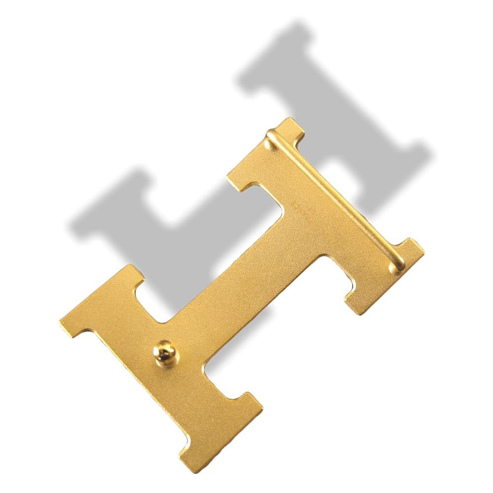 Hermes Plated Gold Calandre STRIEE Buckle H 32 mm, New! - poupishop