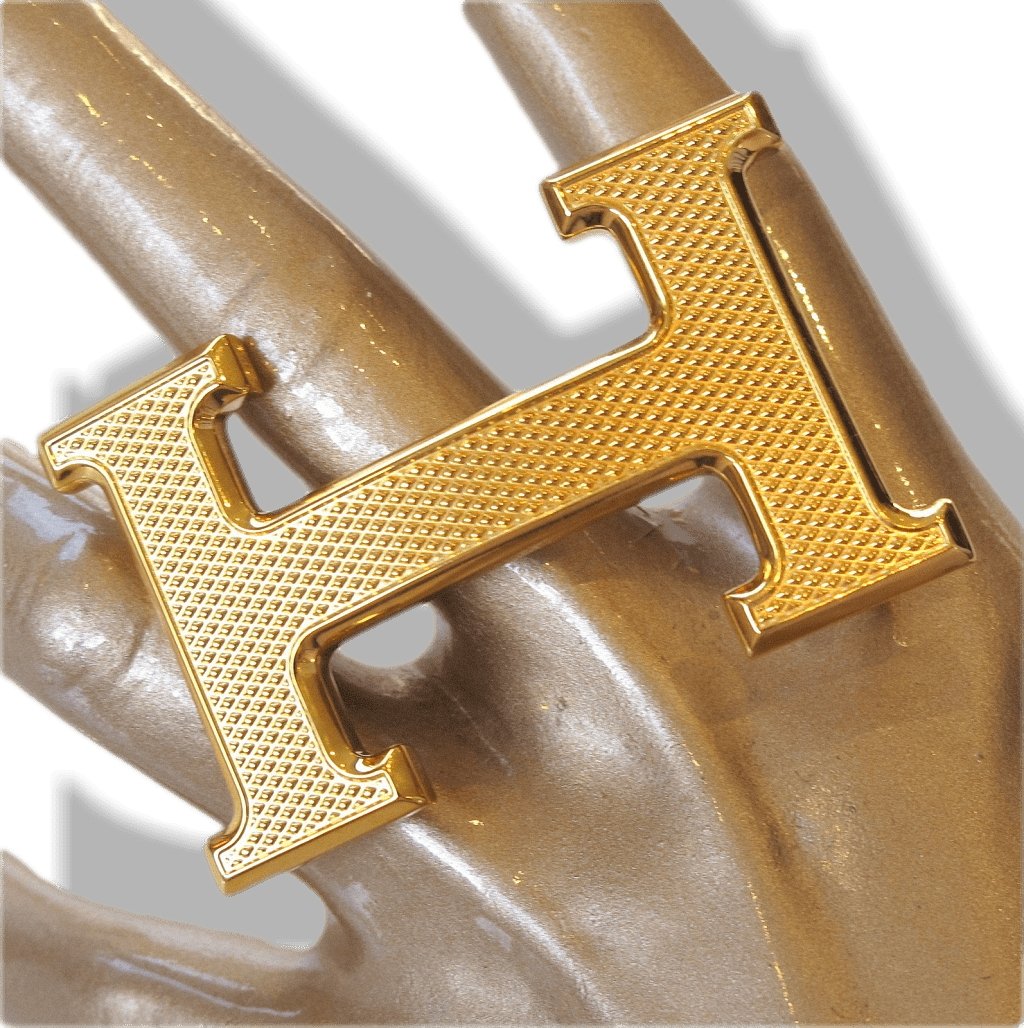 Hermes Plated Gold Guillochee Buckle H 32mm, New! - poupishop