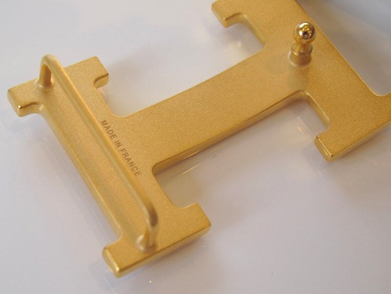 Hermes Plated Gold Guillochee Buckle H 32mm, New! - poupishop