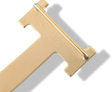 Hermes Plated Gold MARTELEE Hammered Buckle H 32mm, New in pochette and white Box! - poupishop