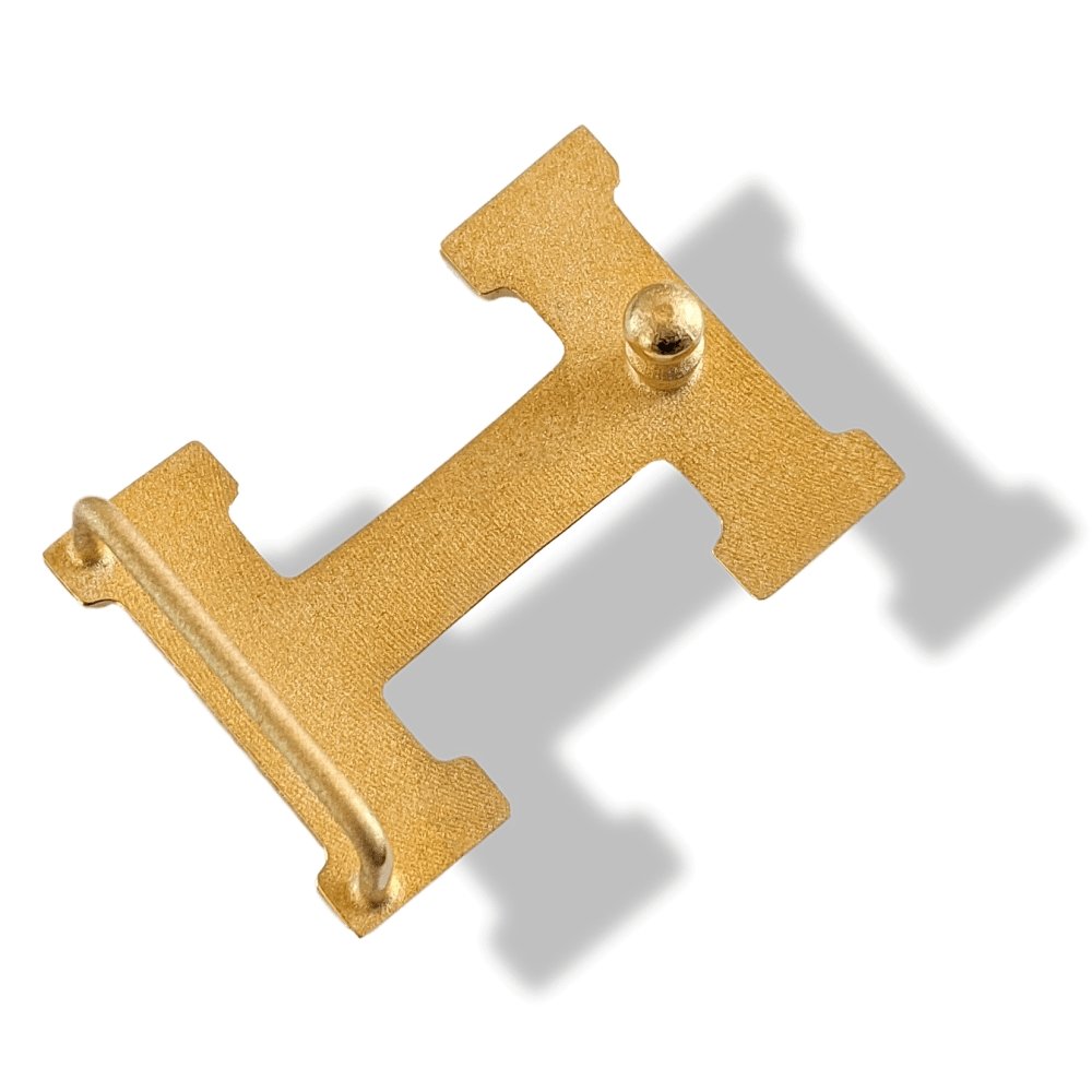 Hermes Plated Gold TINY BELT BUCKLE H 18 mm, Rare! - poupishop