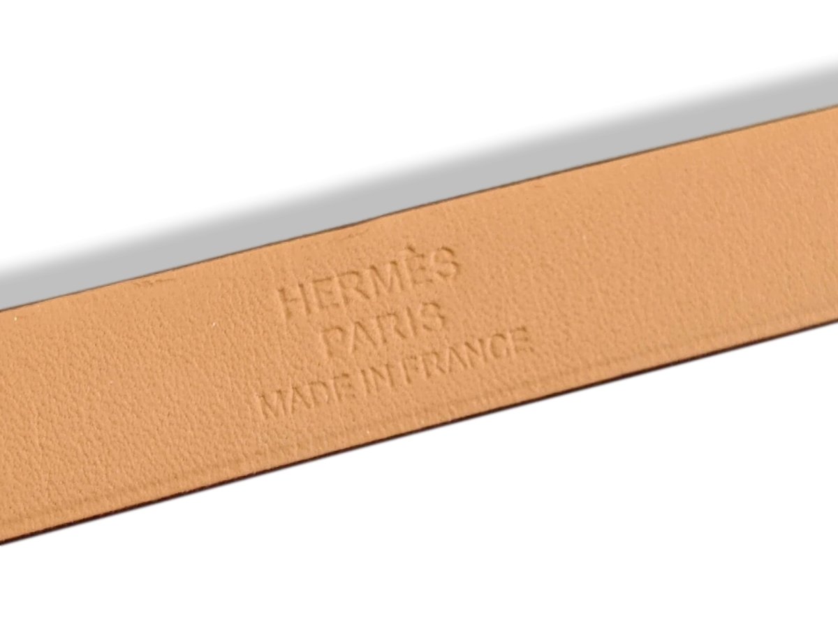 Hermes Plated Gold/Orange Calfskin CALECHE DOUBLE TOUR Bracelet Sz T3, BNIB! - poupishop