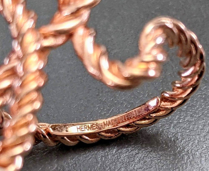 Hermes Colleidosian Scarf Ring Metal Gold