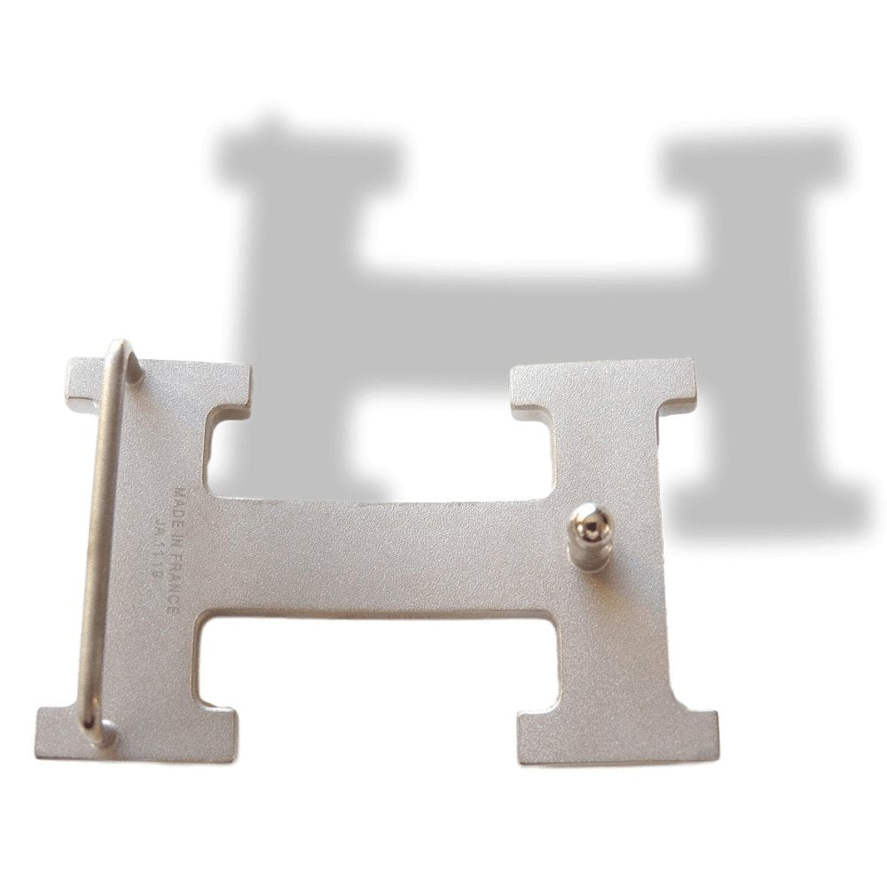 Hermes Plated Silver and Palladium Brossé Buckle H 32mm, New! - poupishop