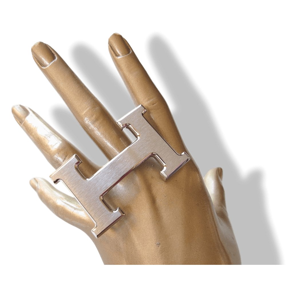Hermes Plated Silver and Palladium Brossé Buckle H 32mm, New! - poupishop