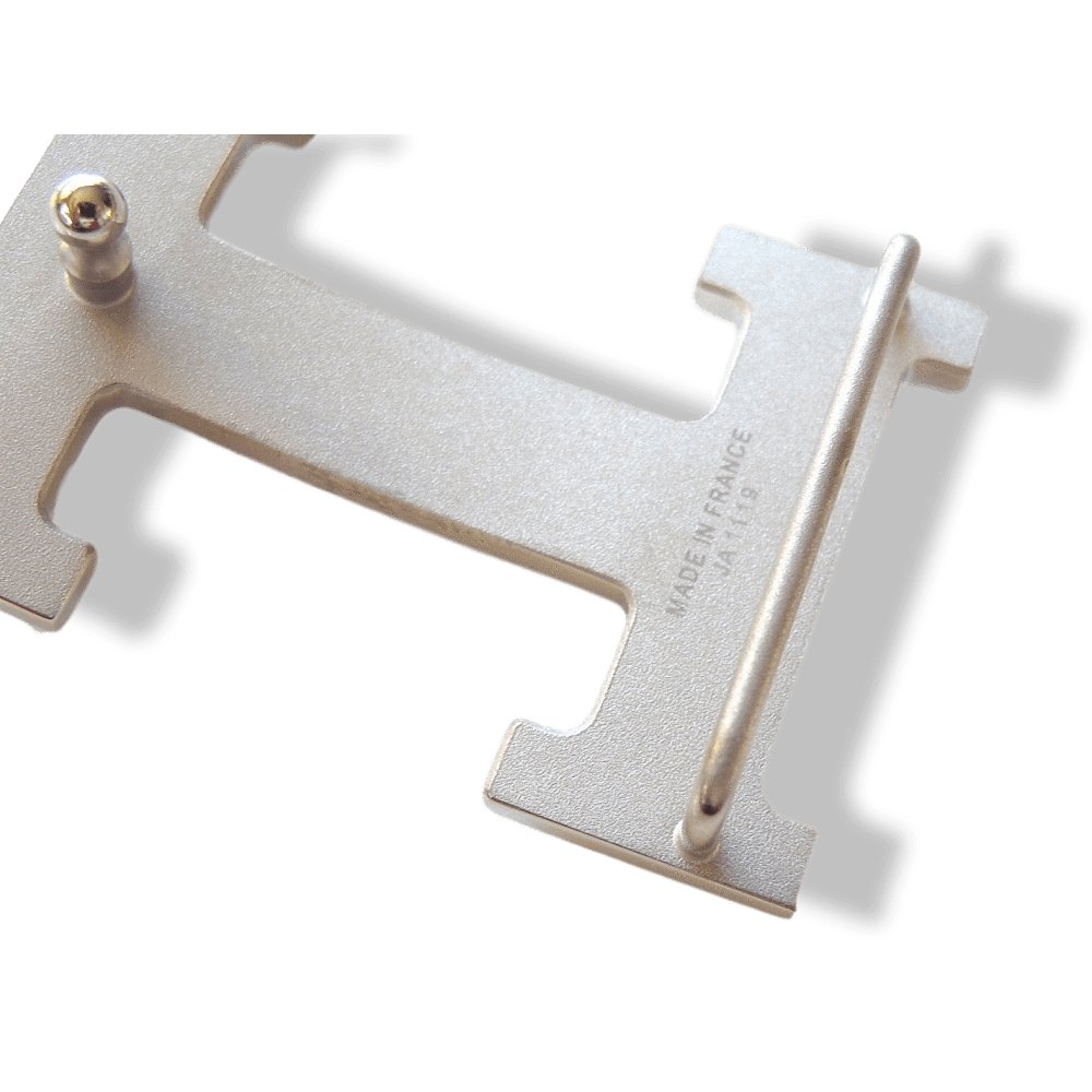 Hermes Plated Silver and Palladium Brossé Buckle H 32mm, New! - poupishop