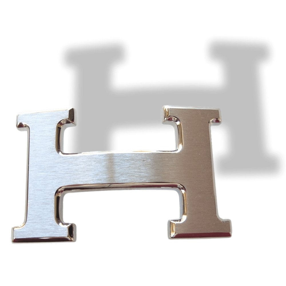 Hermes Plated Silver and Palladium Brossé Buckle H 32mm, New! - poupishop