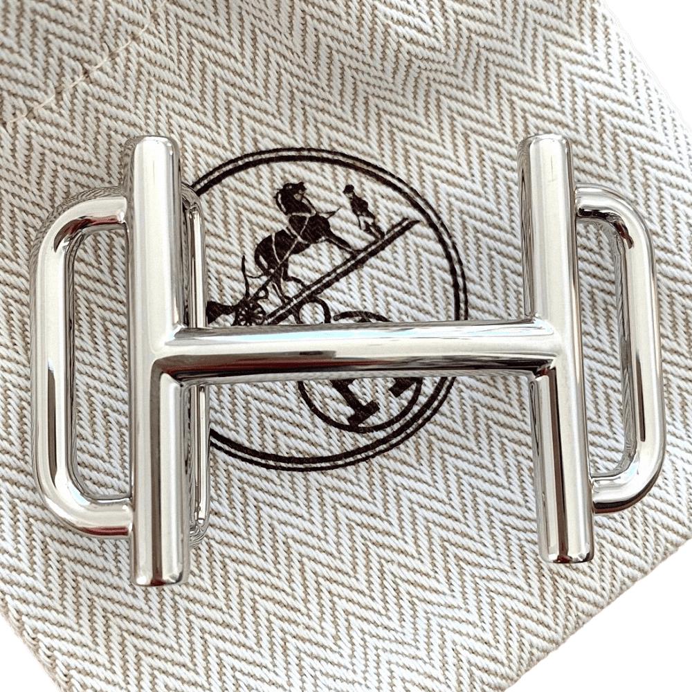 Hermes Plated Silver and Palladium H ROYAL Buckle H 32mm, New in Pochette and White Box! - poupishop