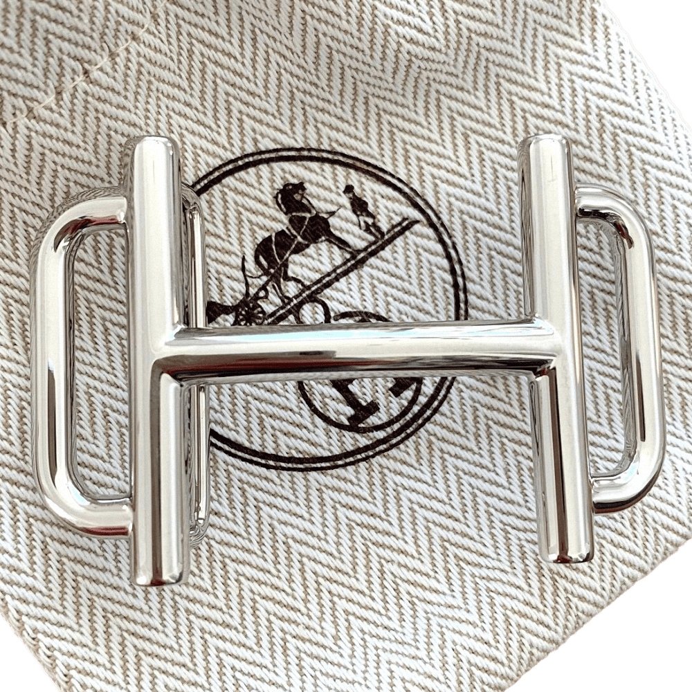 Hermes Plated Silver and Palladium H ROYAL Buckle H 32mm, New in Pochette and White Box! - poupishop