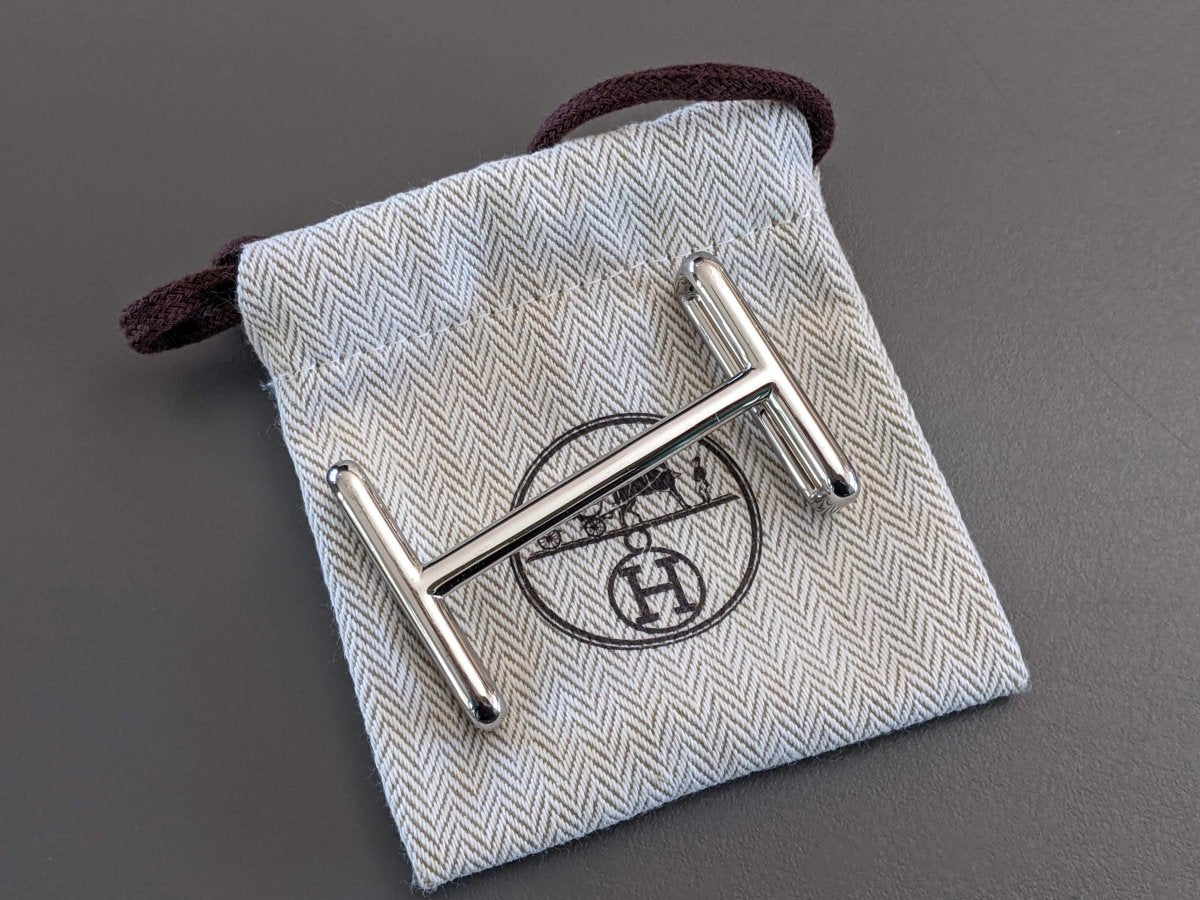 Hermes Plated Silver and Palladium IDEM Buckle H 32mm, New! - poupishop