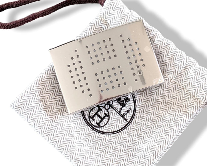 Hermes Plated Silver and Palladium Perforated EVELYNE Buckle H 32 mm, New in Pochette! - poupishop
