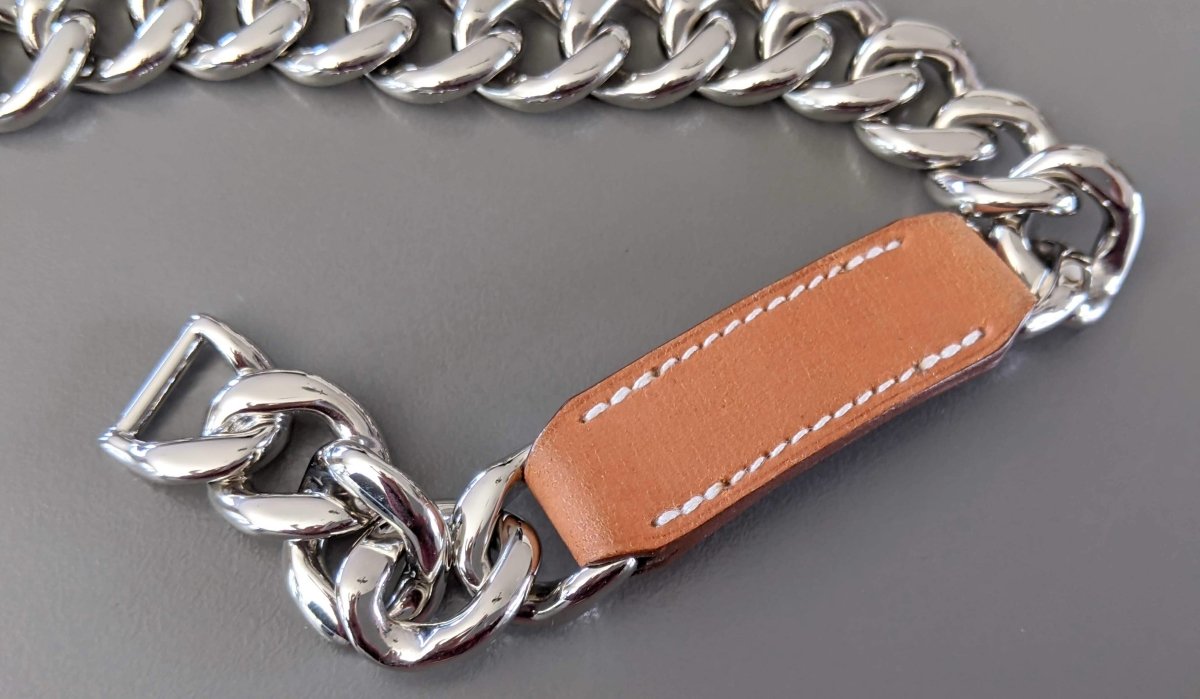 Hermes Plated Silver and Palladium/Fauve Barenia FRENCHY S Double Tour Bracelet, New! - poupishop