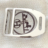 Hermes Plated Silver ETRIER Buckle H 32mm, New in Pochette and White Box! - poupishop