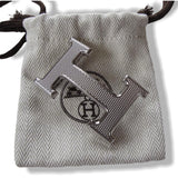 Hermes Plated Silver Guillochee Buckle H 32 mm, New! - poupishop