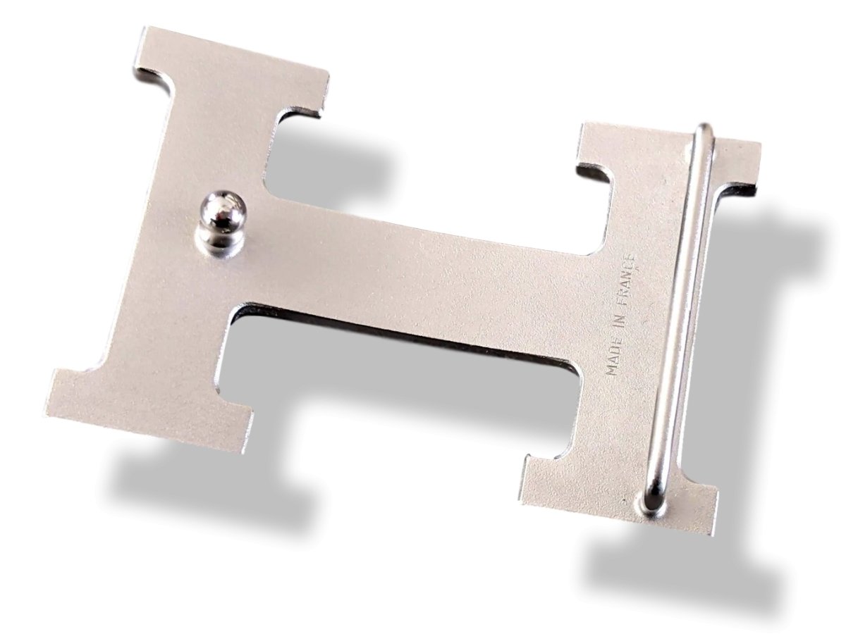 Hermes Plated Silver Guillochee Buckle H 32mm, First Issue! - poupishop