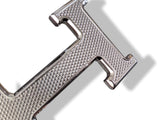 Hermes Plated Silver Guillochee Buckle H 32mm, First Issue! - poupishop