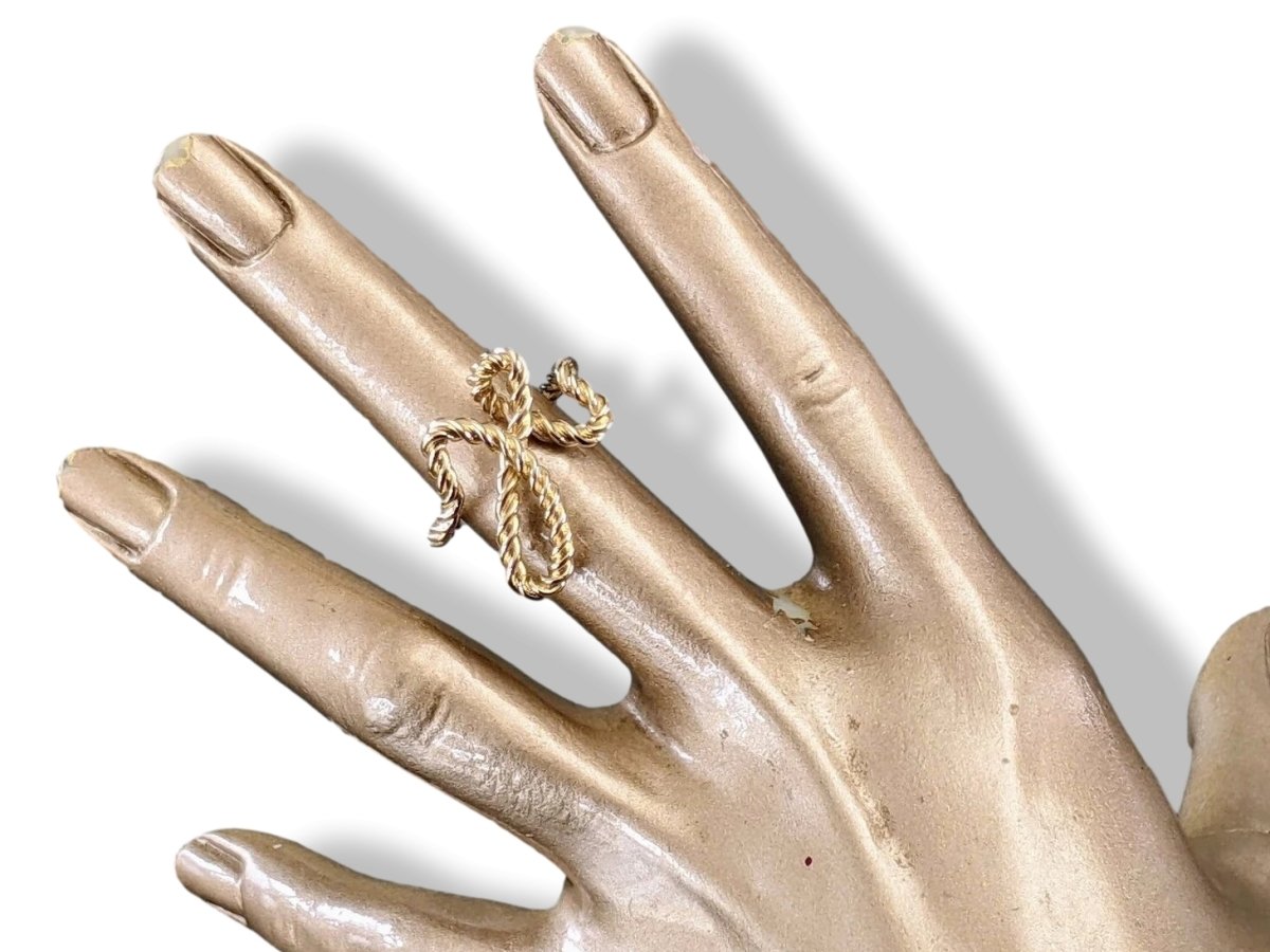 Hermes Plated Yellow Gold Brass CORD'H Anneau de Foulard Scarf Ring, New! - poupishop