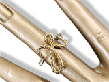 Hermes Plated Yellow Gold Brass CORD'H Anneau de Foulard Scarf Ring, New! - poupishop
