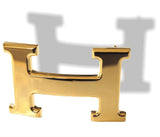 Hermes Plated Yellow Shiny Gold Buckle H 32mm, New! - poupishop