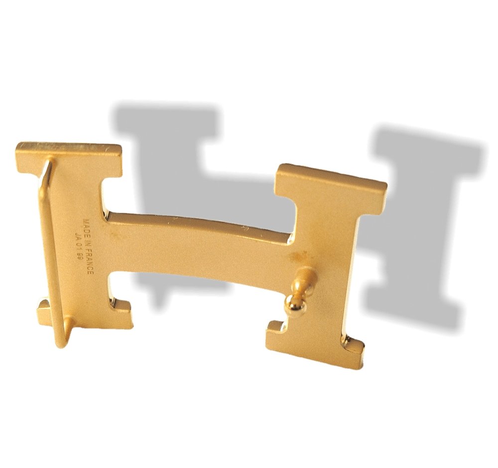 Hermes Plated Yellow Shiny Gold Buckle H 32mm, New! - poupishop