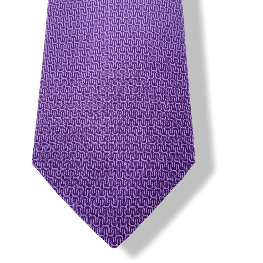 Hermes Plum Purple H PIPPA Heavy Silk Tie 8cm, New in Pochette! - poupishop