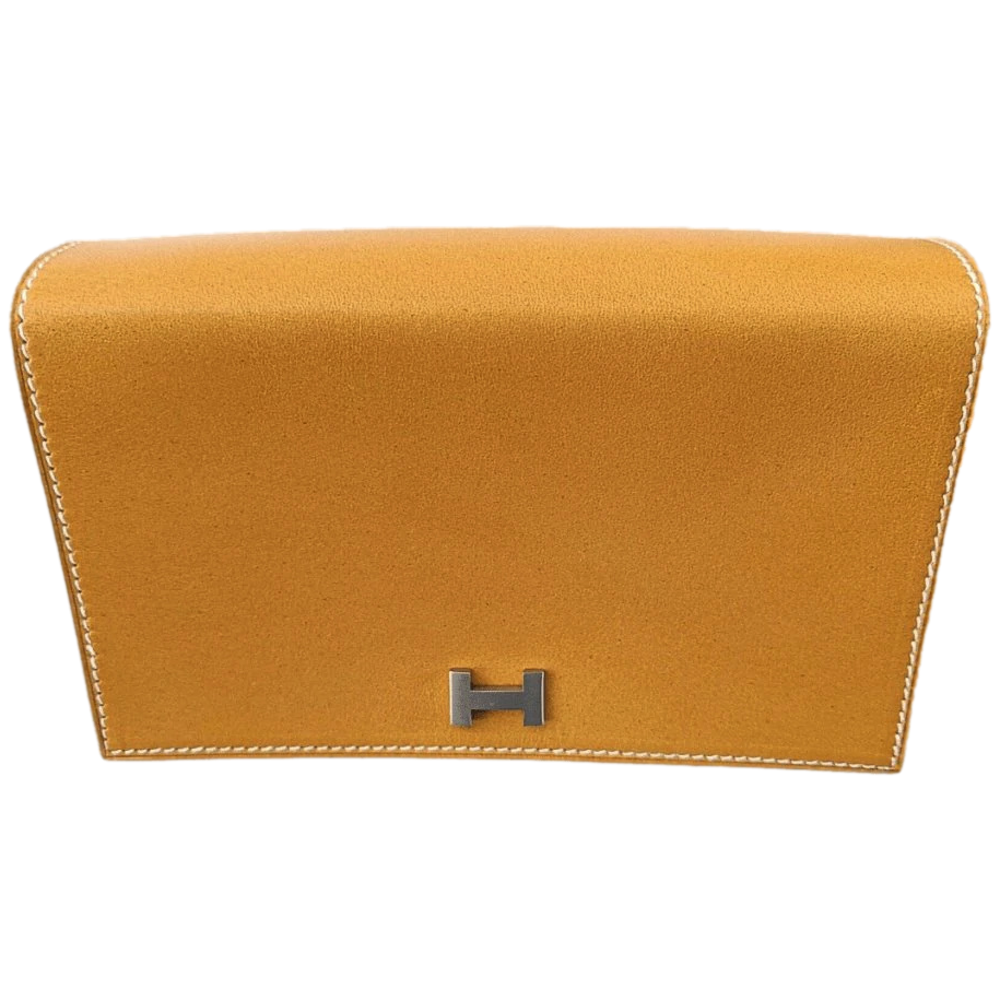 Hermes 2001 Natural Cow Leather POCHETTE STABLE Banana Small Waist Bag