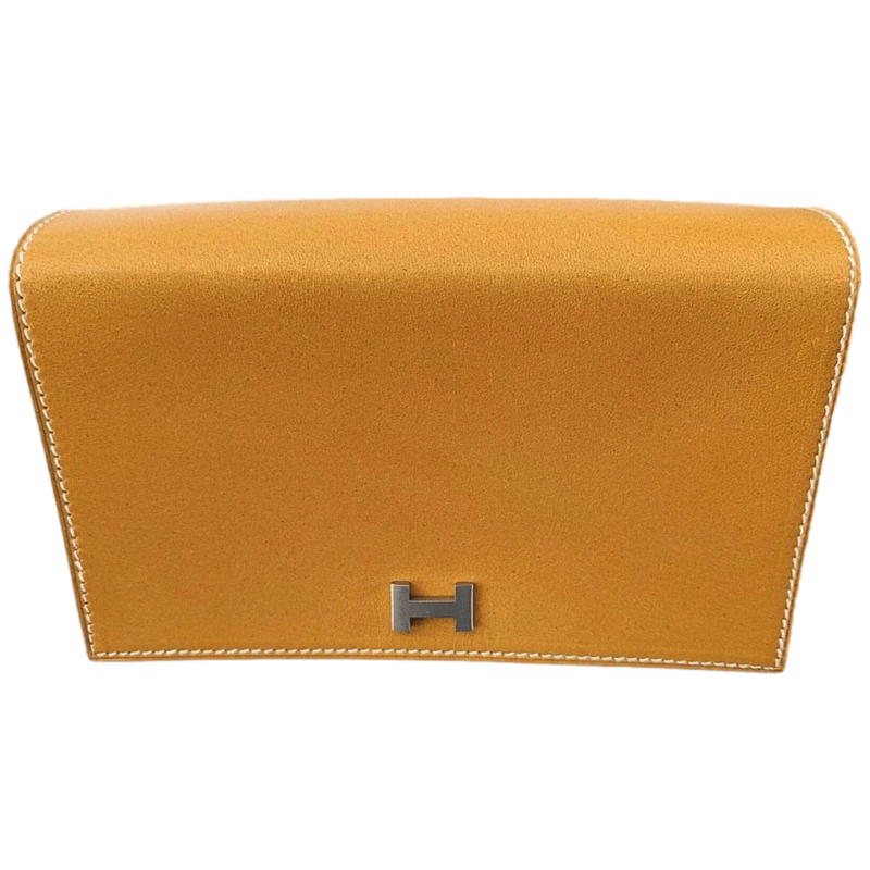 Hermes 2001 Natural Cow Leather POCHETTE STABLE Banana Small Waist Bag