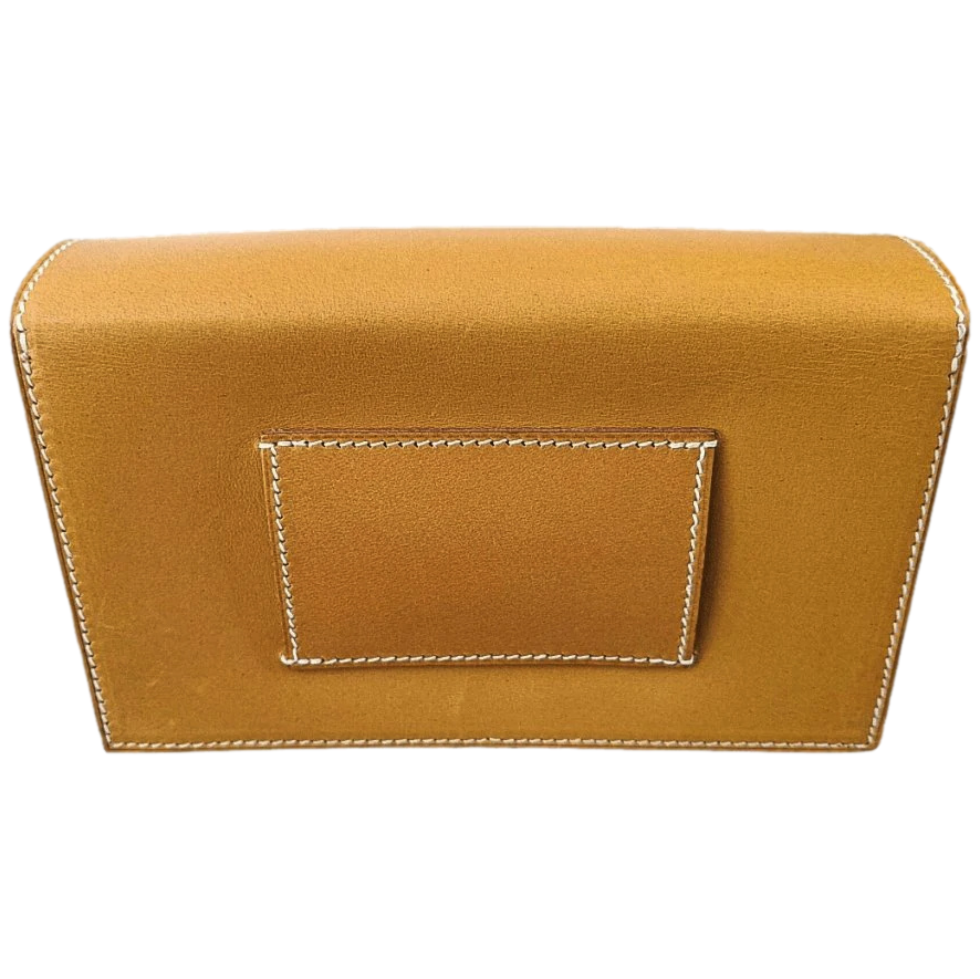 Hermes 2001 Natural Cow Leather POCHETTE STABLE Banana Small Waist Bag