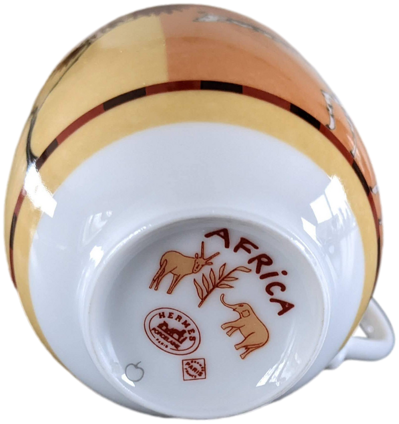 Hermes Orange Porcelain of Limoges "Africa" Coffee Cup 10 cl / 3.5 fl. oz