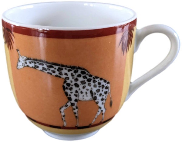 Hermes Orange Porcelain of Limoges "Africa" Coffee Cup 10 cl / 3.5 fl. oz