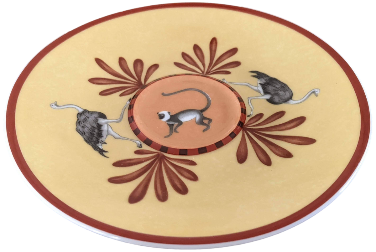 Produits Hermes Orange Porcelain of Limoges "Africa" Coffee Saucer 10 cl / 3.5 fl. oz