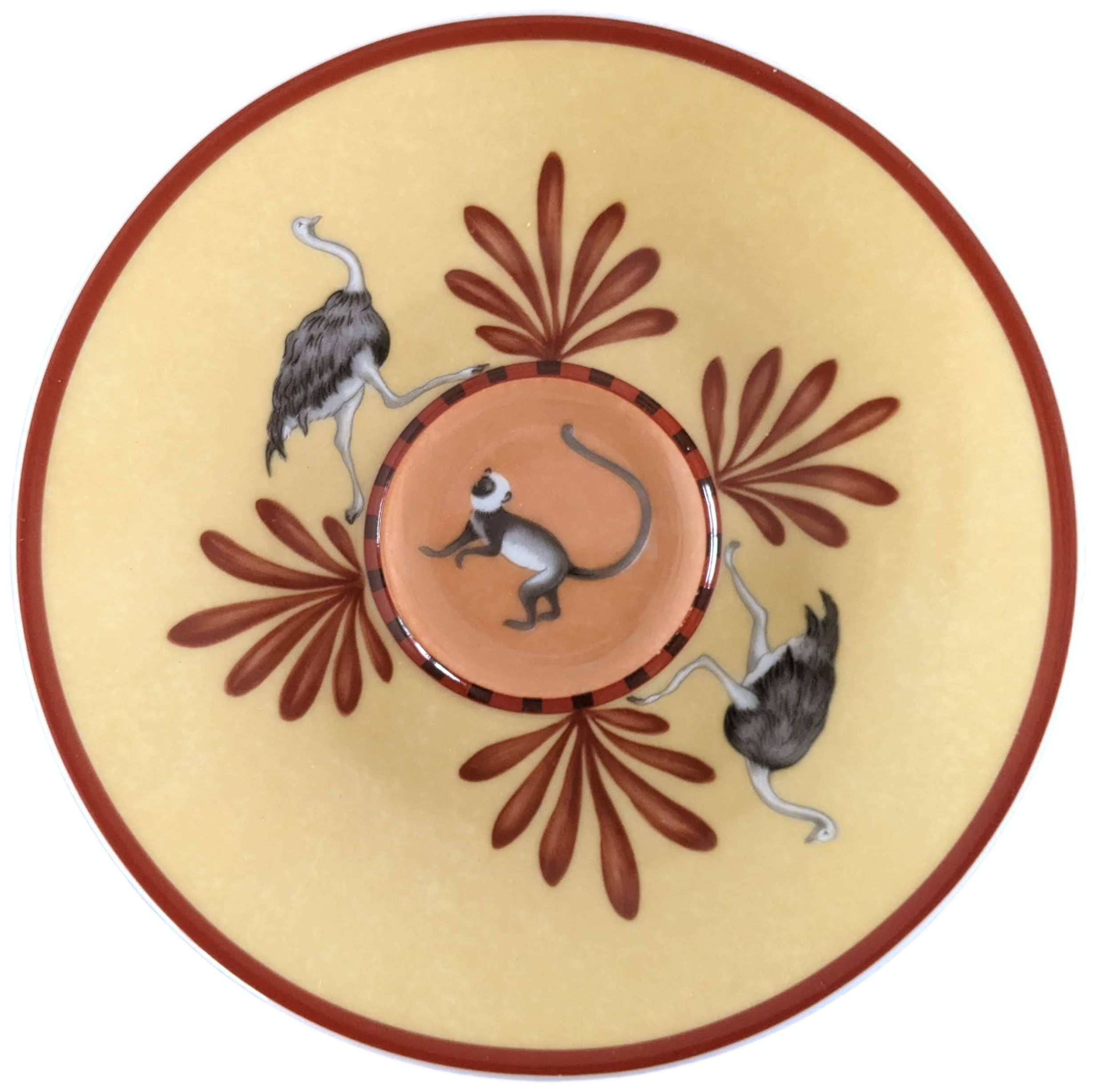 Produits Hermes Orange Porcelain of Limoges "Africa" Coffee Saucer 10 cl / 3.5 fl. oz