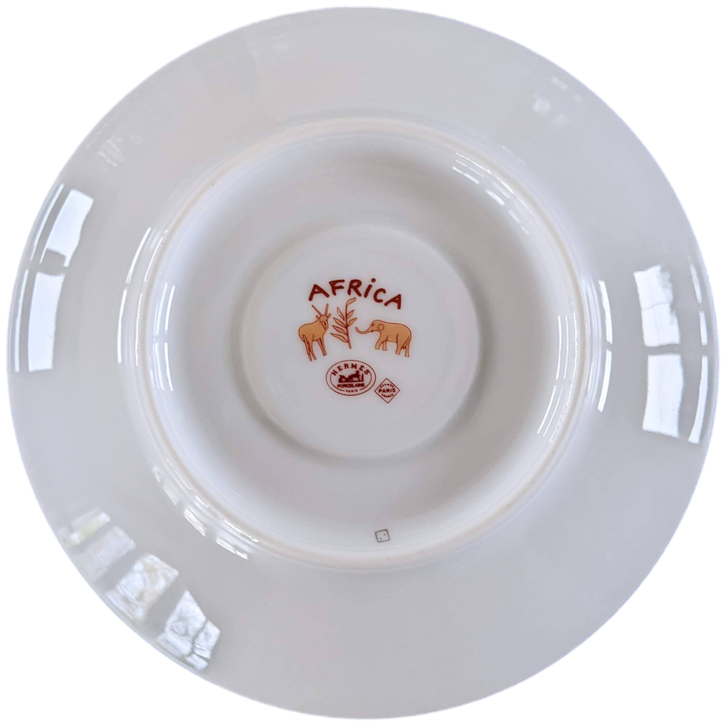 Produits Hermes Orange Porcelain of Limoges "Africa" Coffee Saucer 10 cl / 3.5 fl. oz