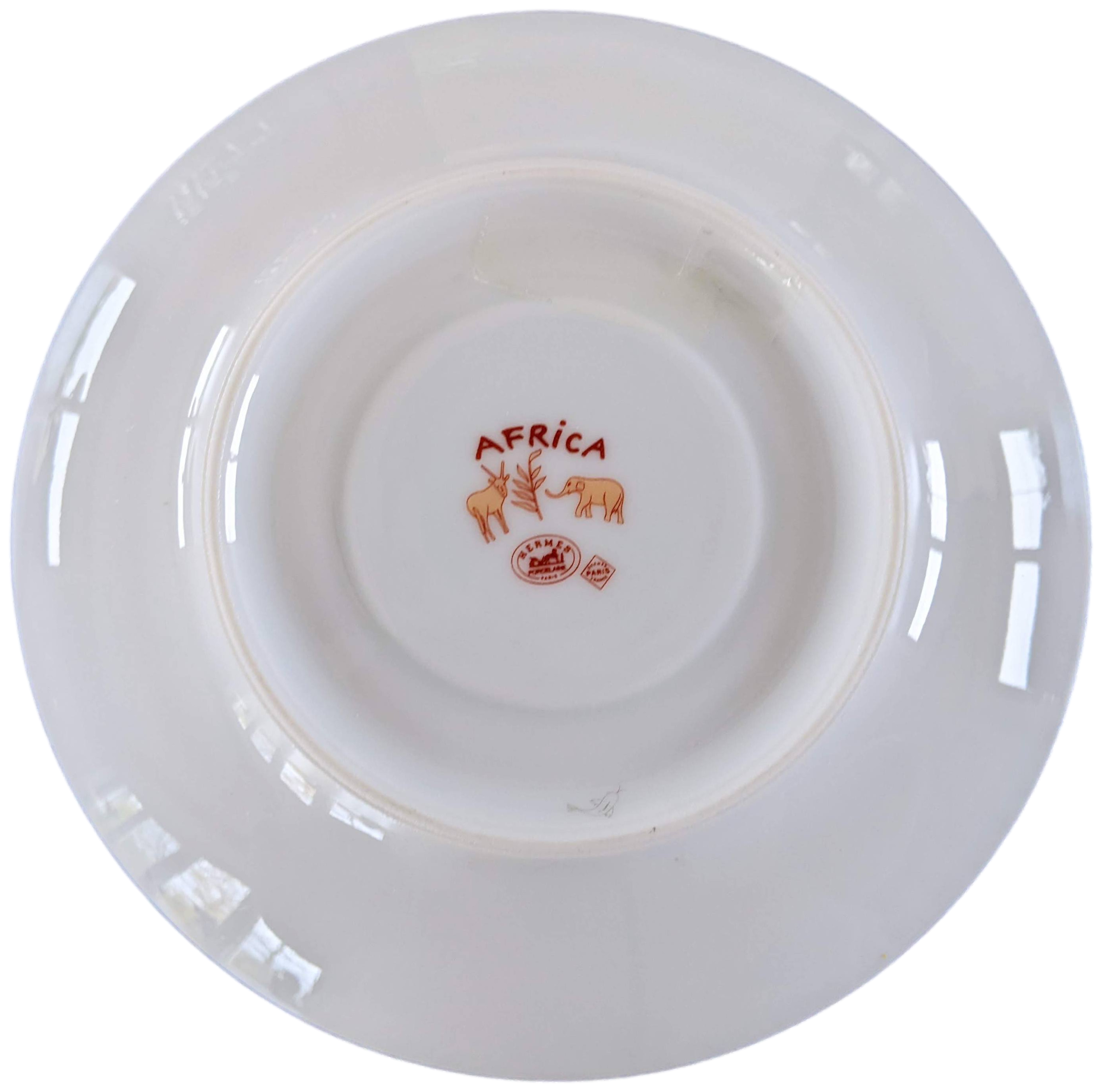 Hermes Orange Porcelain of Limoges "Africa" Coffee Saucer 10 cl / 3.5 fl. oz