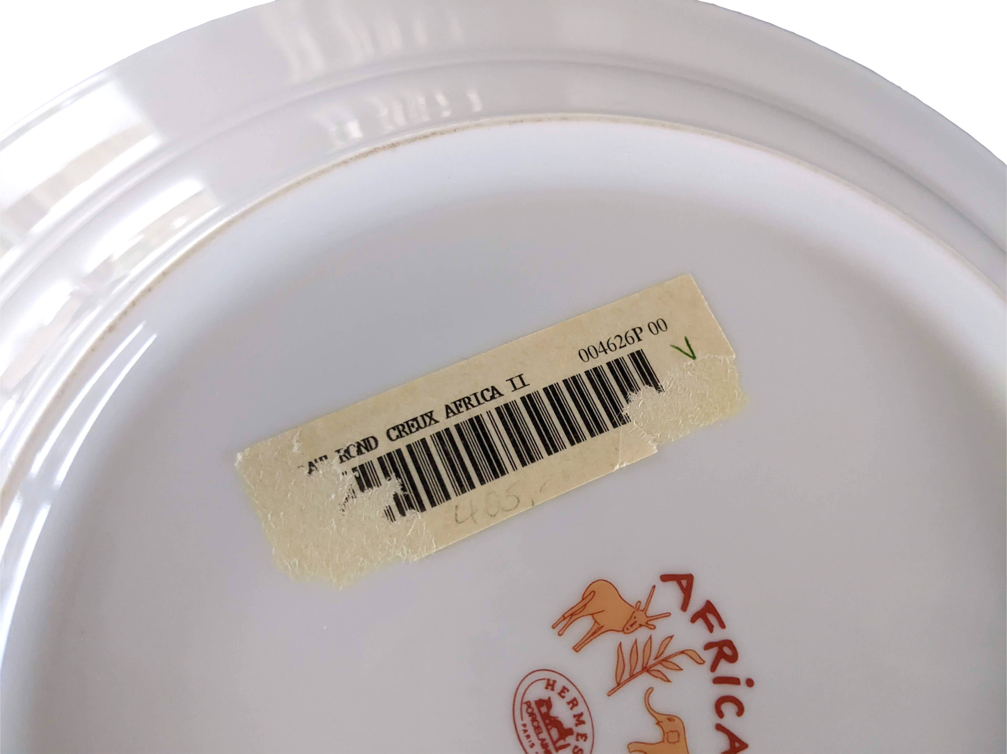 Hermes Orange Porcelain of Limoges "Africa" Deep Dish Ø 29,5 cm