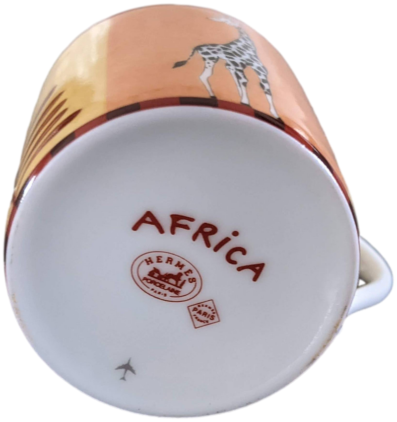 Hermes Orange Porcelain of Limoges "Africa" Small Expresso Moka Cup 6 cl / 2.1 fl. oz