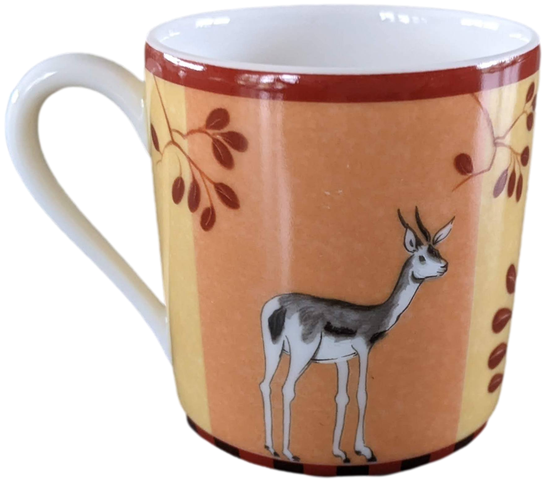 Hermes Orange Porcelain of Limoges "Africa" Small Expresso Moka Cup 6 cl / 2.1 fl. oz