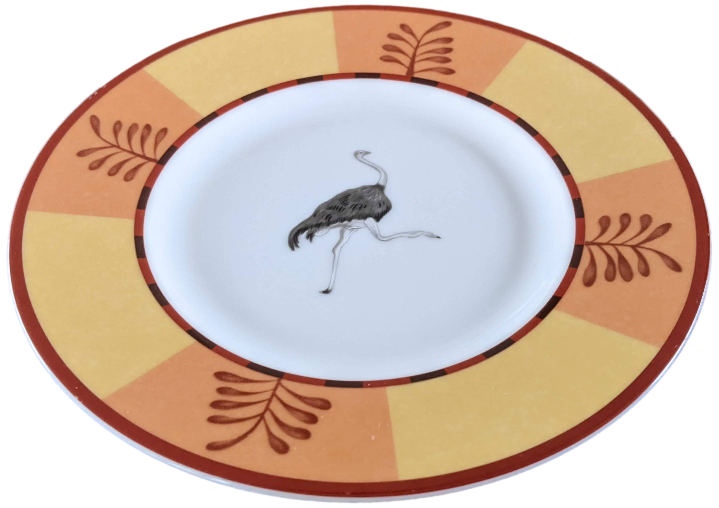 Hermes Orange Porcelain of Limoges "Africa" Small Plate Ø 17 cm