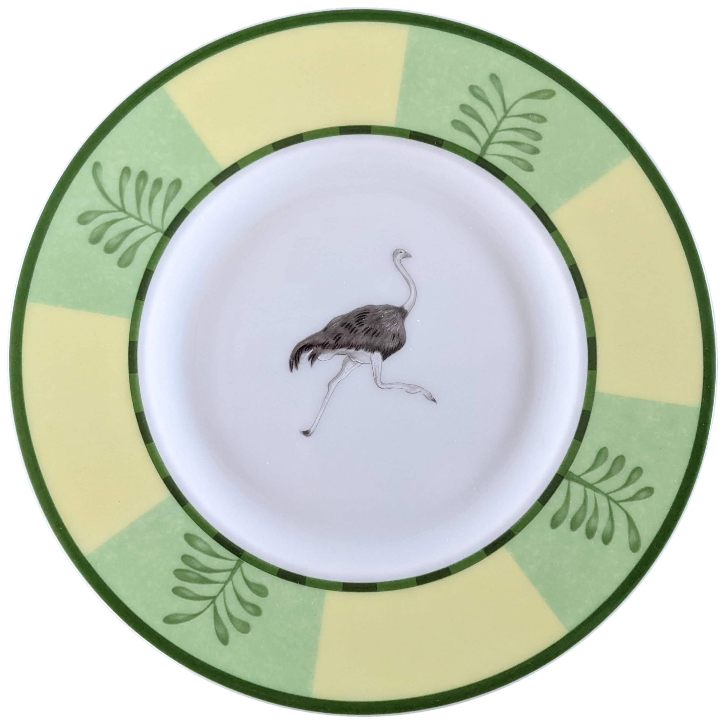 Hermes Green Porcelain of Limoges "Africa" Small Plate Ø 17 cm