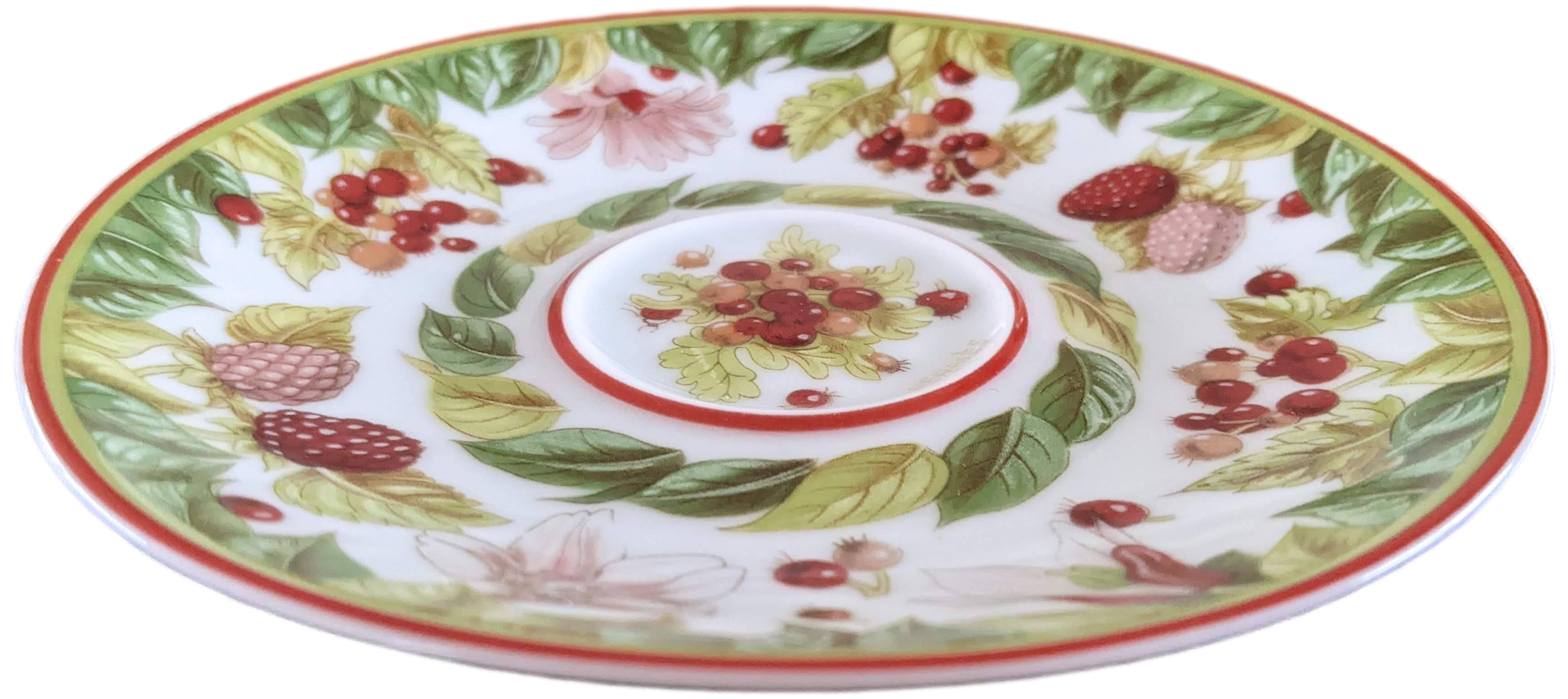 Hermes Porcelain of Limoges "Les Jardins de Pythagore" Coffee Saucer 10 cl / 3.5 fl. oz