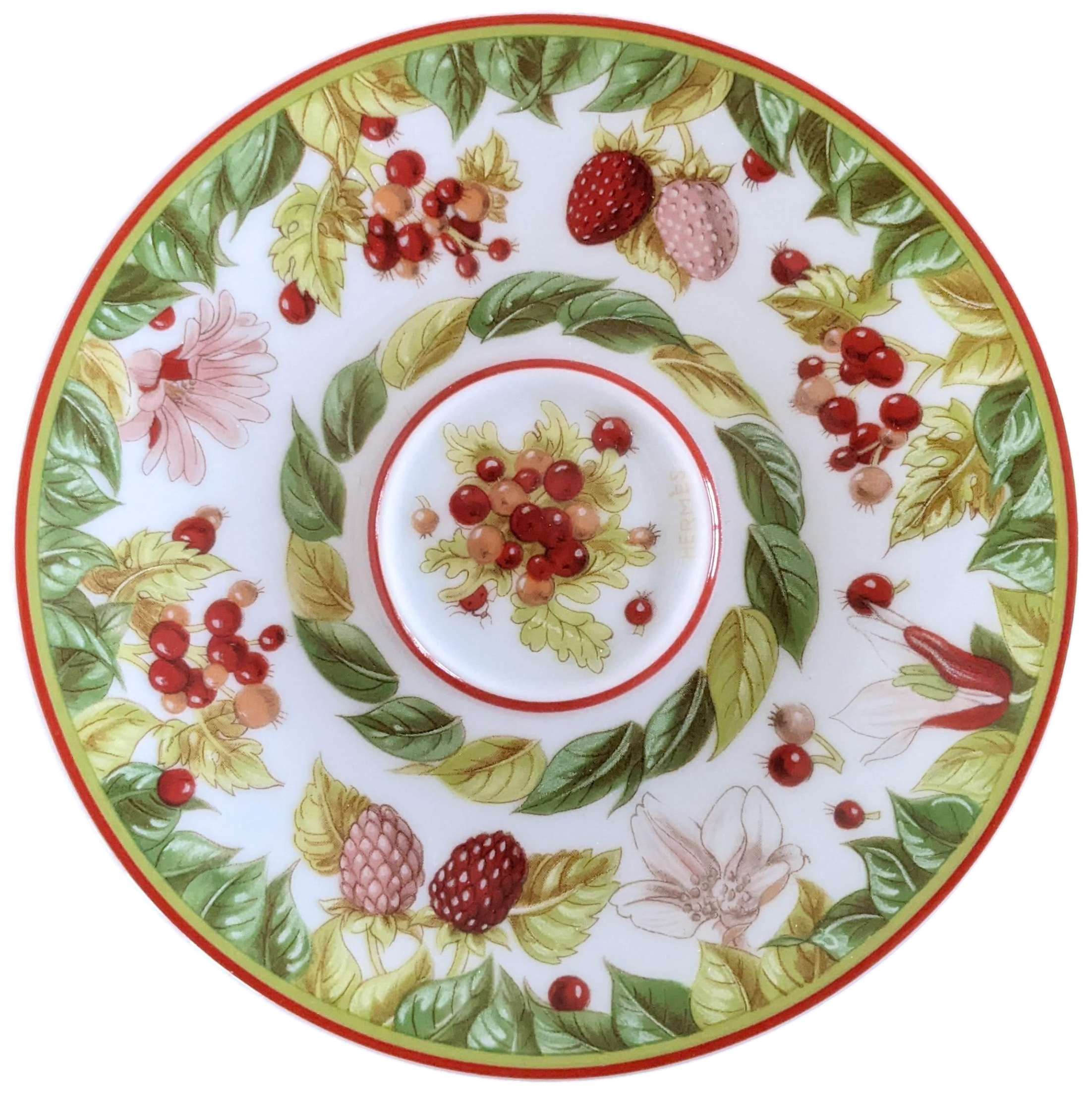 Hermes Porcelain of Limoges "Les Jardins de Pythagore" Coffee Saucer 10 cl / 3.5 fl. oz