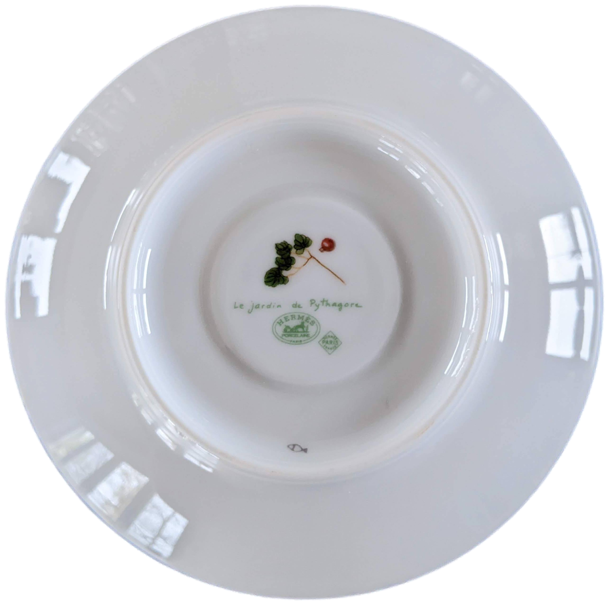 Hermes Porcelain of Limoges "Les Jardins de Pythagore" Coffee Saucer 10 cl / 3.5 fl. oz