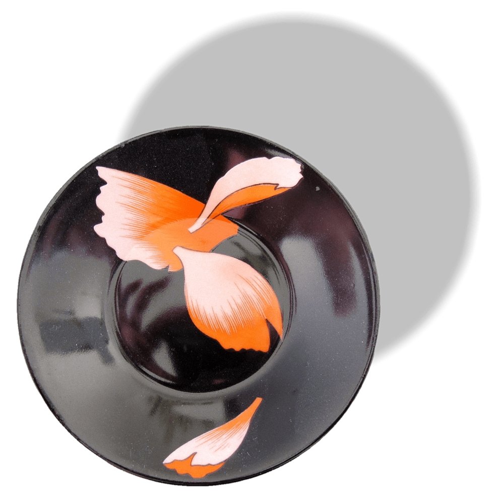 Hermes Porcelain of Limoges Black Les Pivoines Moka Cup & Saucer with Sugar bowl - poupishop