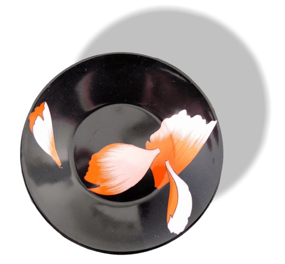 Hermes Porcelain of Limoges Black Les Pivoines Moka Cup & Saucer with Sugar bowl - poupishop