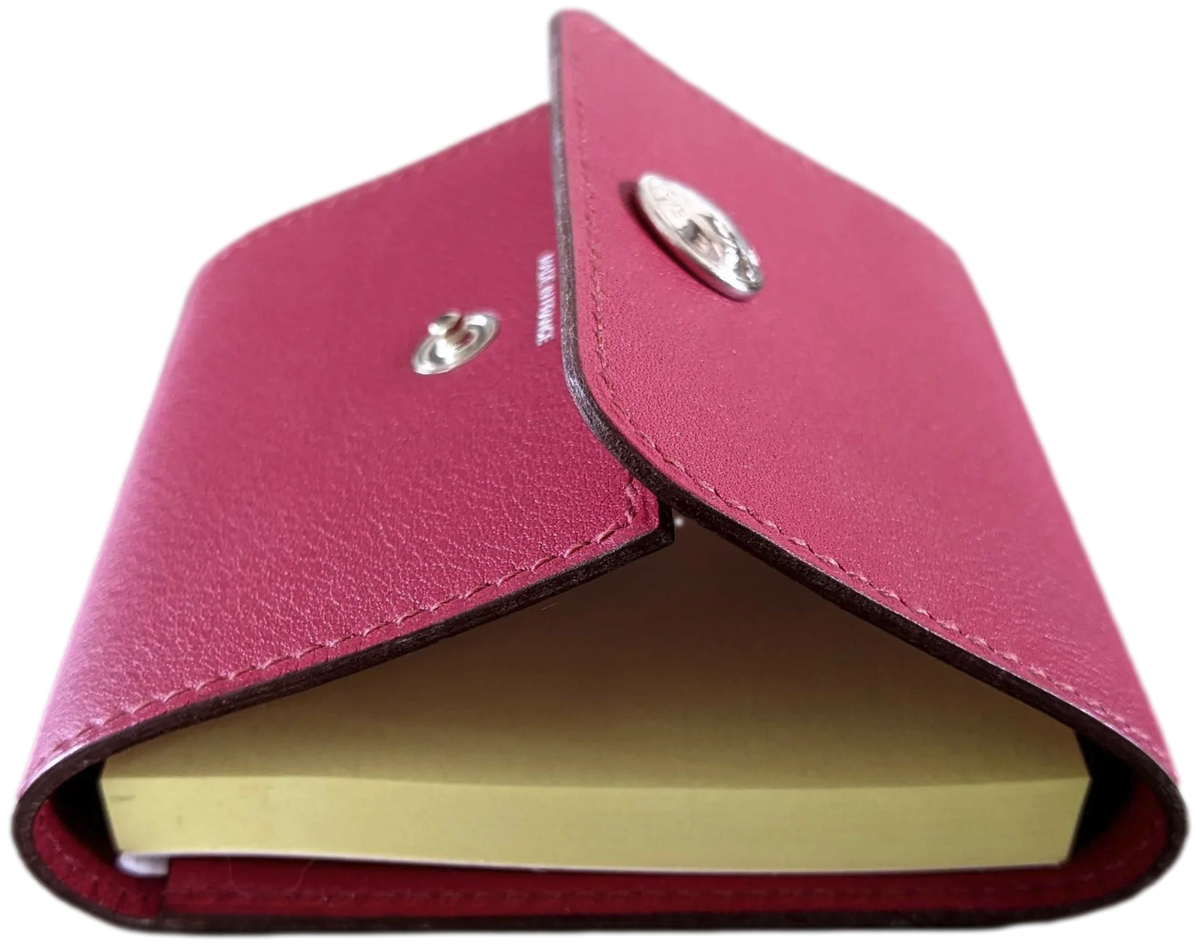 Hermes Rouge Veau/Palladium Etui " Post It Note Case"