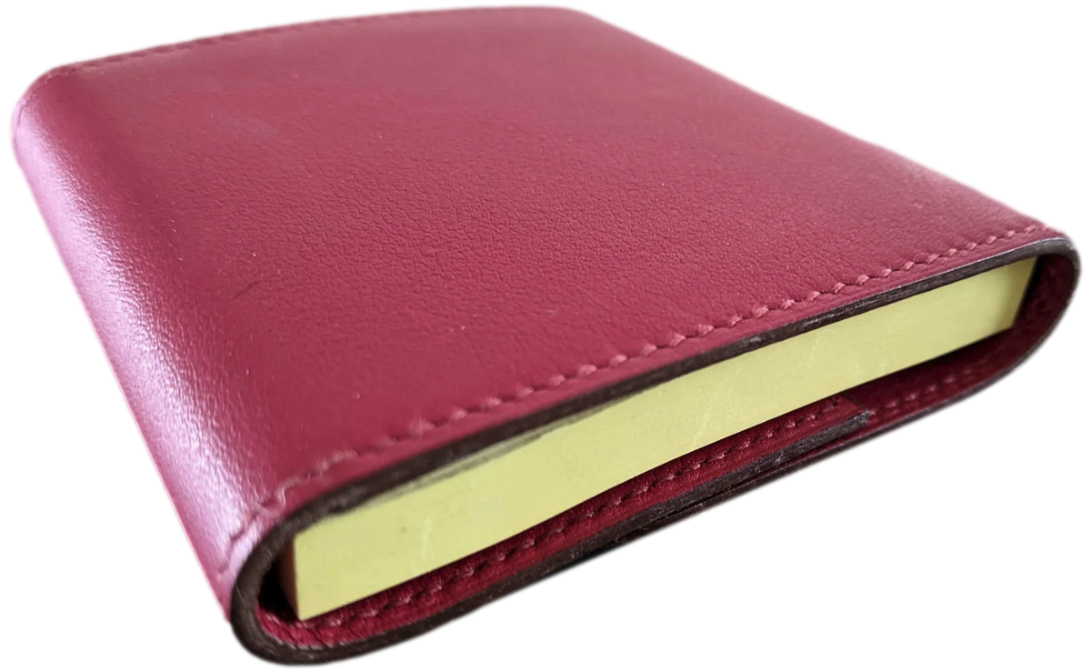 Hermes Rouge Veau/Palladium Etui " Post It Note Case"