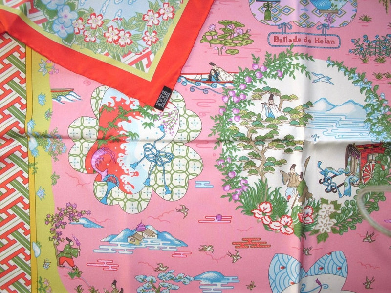 HERMES 100% SILK TWILL Scarf « Ballade de Heian » by Natsuno